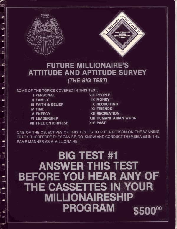 Future Millionaire's Attitude and Aptitude Survey (The Big Test)